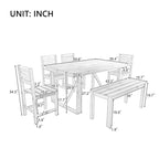 Ensemble table et chaises d'extérieur Roomfitters en bois d'acacia de haute qualité pour patio, balcon, jardin