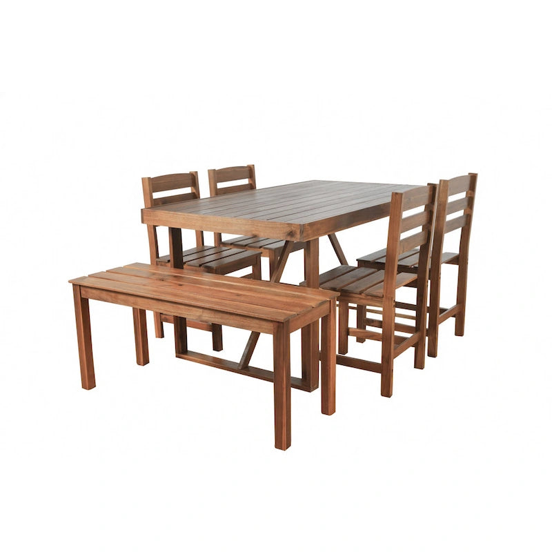 Ensemble table et chaises d'extérieur Roomfitters en bois d'acacia de haute qualité pour patio, balcon, jardin