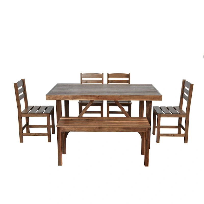 Ensemble table et chaises d'extérieur Roomfitters en bois d'acacia de haute qualité pour patio, balcon, jardin