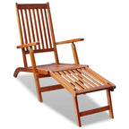 Suvi Outdoor Chaise Lounge Chair, Adjustable Reclining, Footrest, Wood