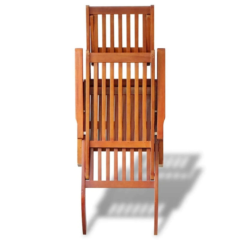 Chaise longue d'extérieur Suvi, inclinable et réglable, avec repose-pieds, en bois