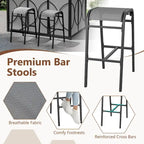 Ensemble gazebo-barbecue Costway 6,5 x 4 x 8 pi avec 2 tabourets de bar, en acier trempé - Voir les détails