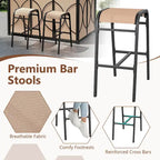 Ensemble gazebo-barbecue Costway 6,5 x 4 x 8 pi avec 2 tabourets de bar, en acier trempé - Voir les détails