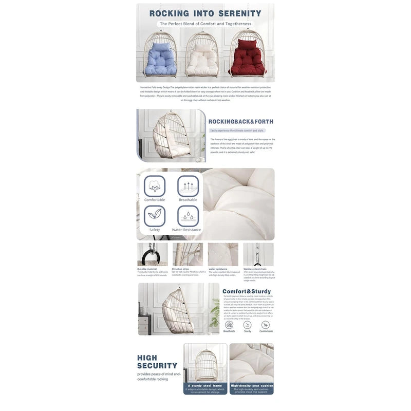 fauteuil suspendu en rotin pour jardin extérieur