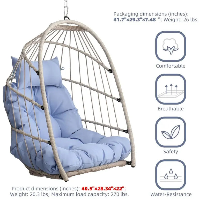 fauteuil suspendu en rotin pour jardin extérieur