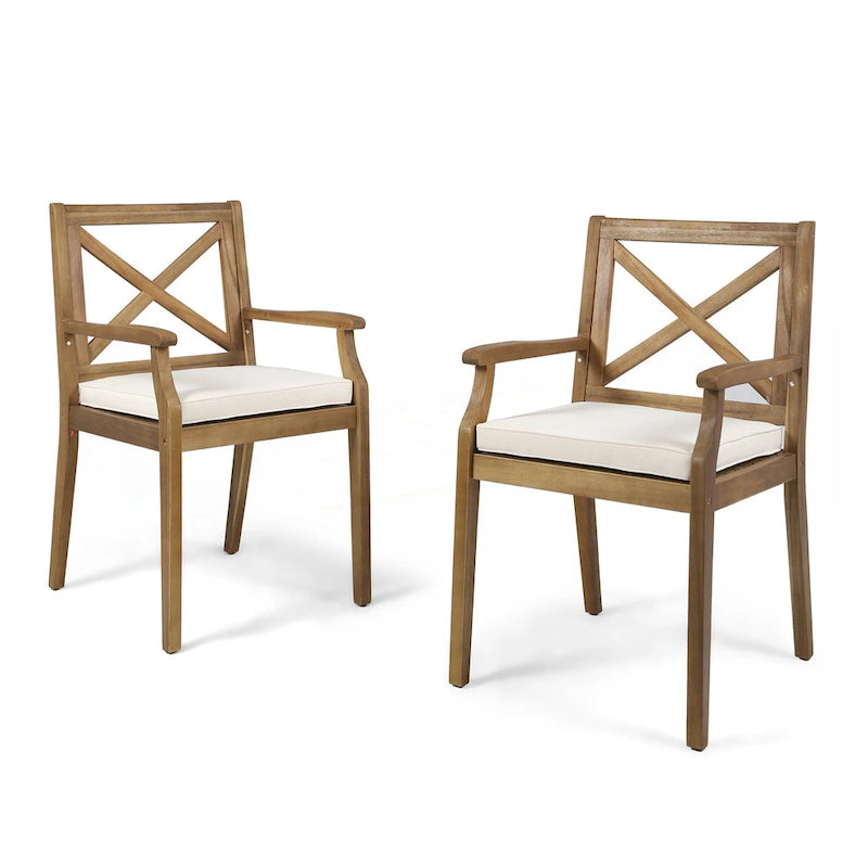 2 chaises de salle à manger avec coussins