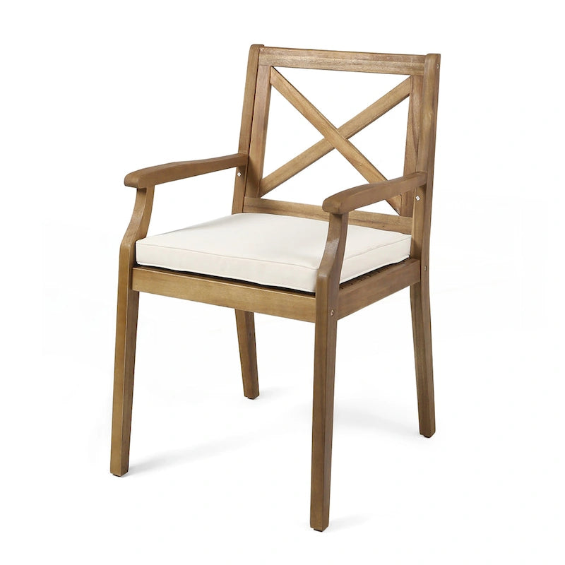 2 chaises de salle à manger avec coussins