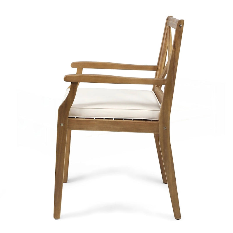 2 chaises de salle à manger avec coussins