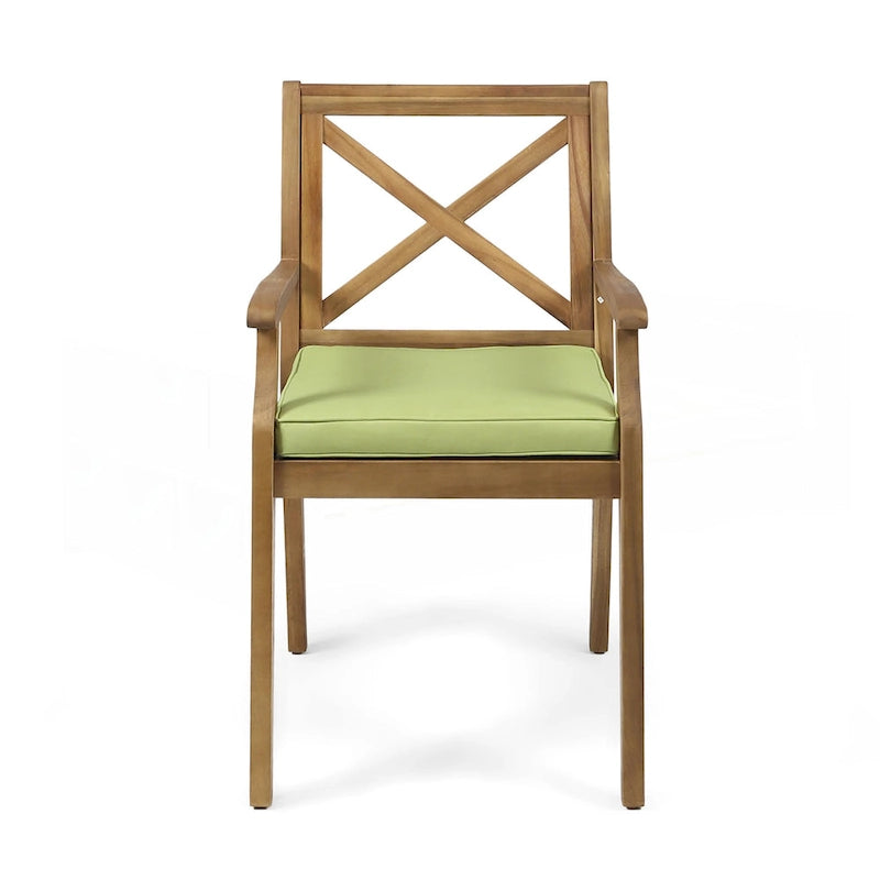 2 chaises de salle à manger avec coussins