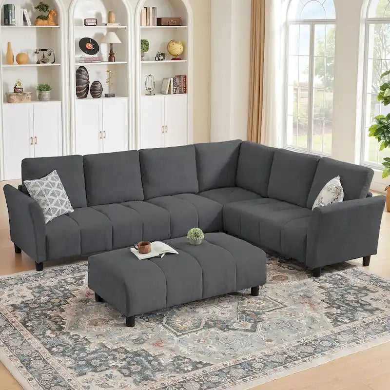 Canapé d'angle réversible de 102,56 po de largeur avec siège d'angle et banquette extensible