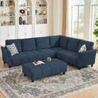 Canapé d'angle réversible de 102,56 po de largeur avec siège d'angle et banquette extensible