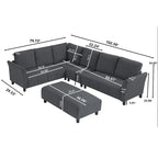 Canapé d'angle réversible de 102,56 po de largeur avec siège d'angle et banquette extensible