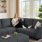 Canapé d'angle réversible de 102,56 po de largeur avec siège d'angle et banquette extensible