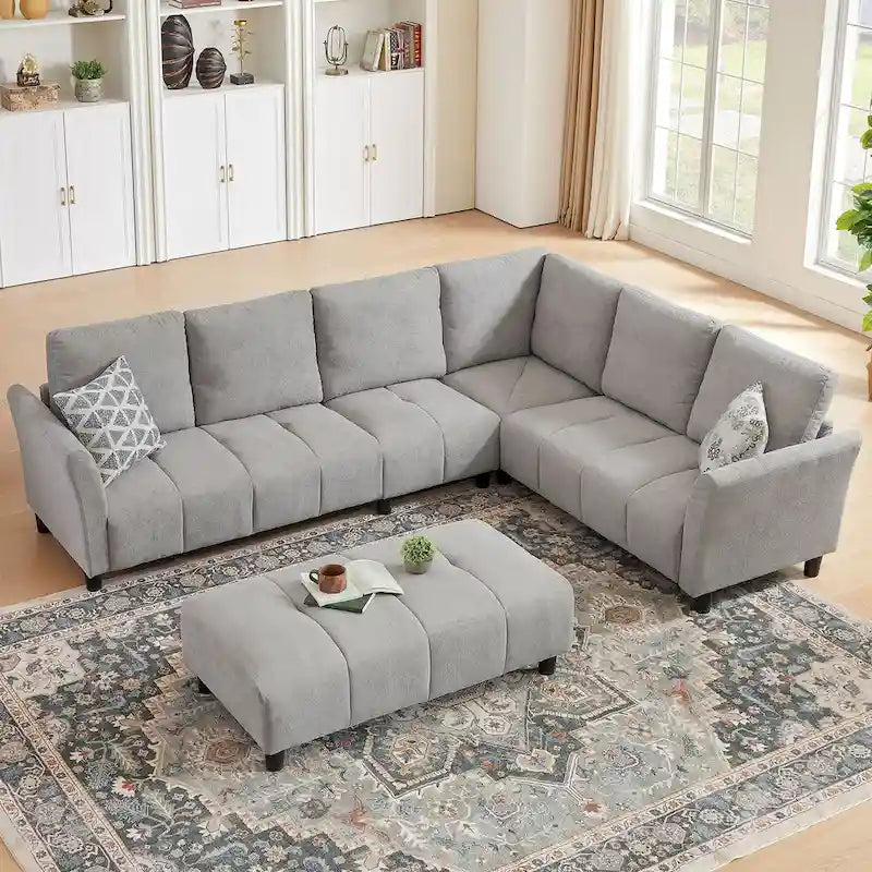 Canapé d'angle réversible de 102,56 po de largeur avec siège d'angle et banquette extensible