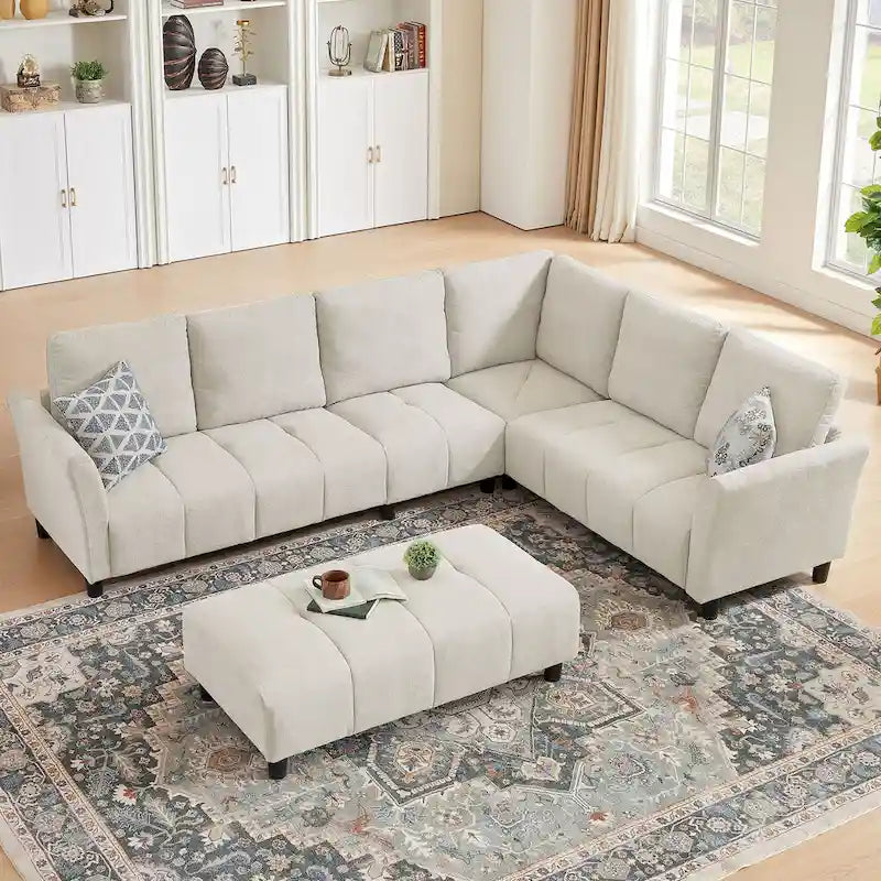 Canapé d'angle réversible de 102,56 po de largeur avec siège d'angle et banquette extensible