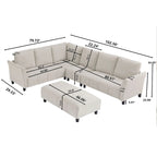 Canapé d'angle réversible de 102,56 po de largeur avec siège d'angle et banquette extensible