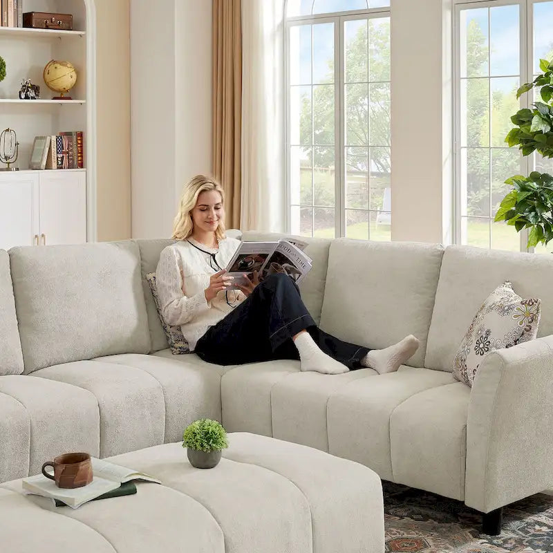 Canapé d'angle réversible de 102,56 po de largeur avec siège d'angle et banquette extensible
