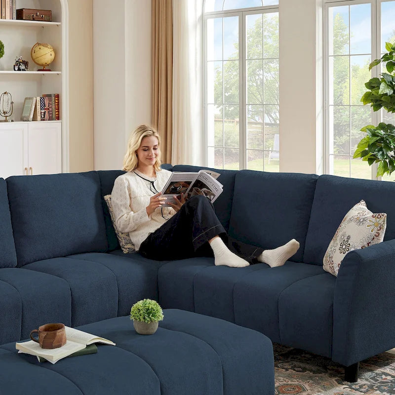 Canapé d'angle réversible de 102,56 po de largeur avec siège d'angle et banquette extensible