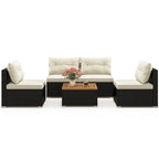 Ensemble de canapés de conversation en rotin Gymax 5 pièces pour patio, mobilier d'extérieur avec