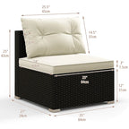 Ensemble de canapés de conversation en rotin Gymax 5 pièces pour patio, mobilier d'extérieur avec