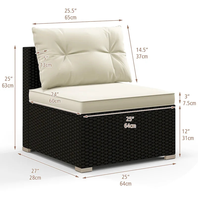 Ensemble de canapés de conversation en rotin Gymax 5 pièces pour patio, mobilier d'extérieur avec