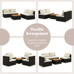 Ensemble de canapés de conversation en rotin Gymax 5 pièces pour patio, mobilier d'extérieur avec