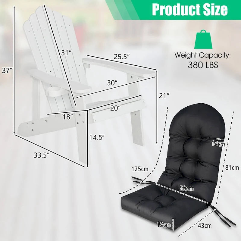 Fauteuil Adirondack Costway HIPS avec porte-gobelet - Voir les détails
