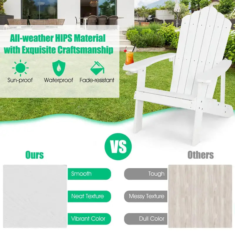 Fauteuil Adirondack Costway HIPS avec porte-gobelet - Voir les détails