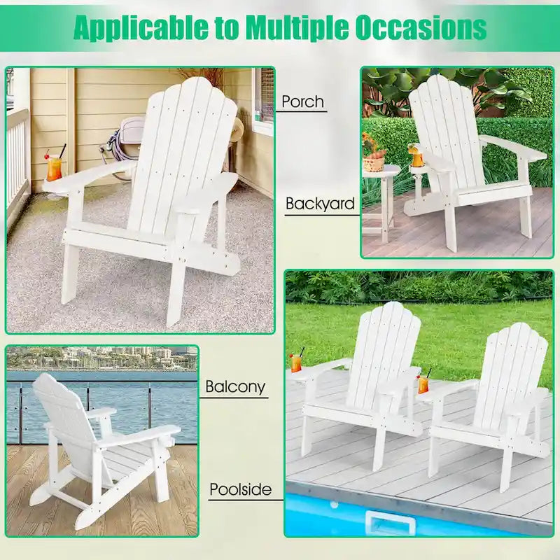 Fauteuil Adirondack Costway HIPS avec porte-gobelet - Voir les détails