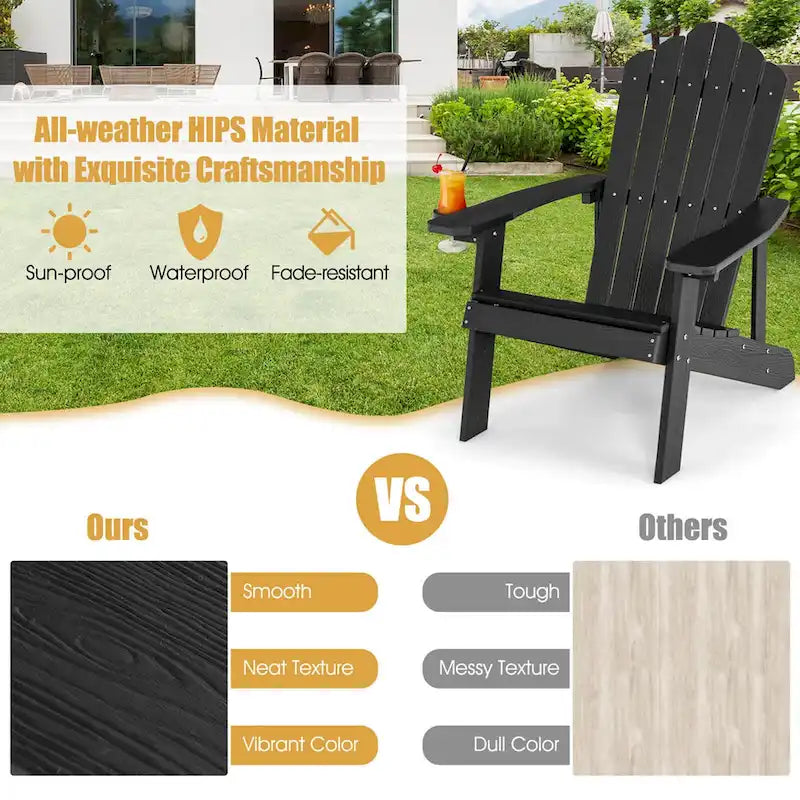 Fauteuil Adirondack Costway HIPS avec porte-gobelet - Voir les détails
