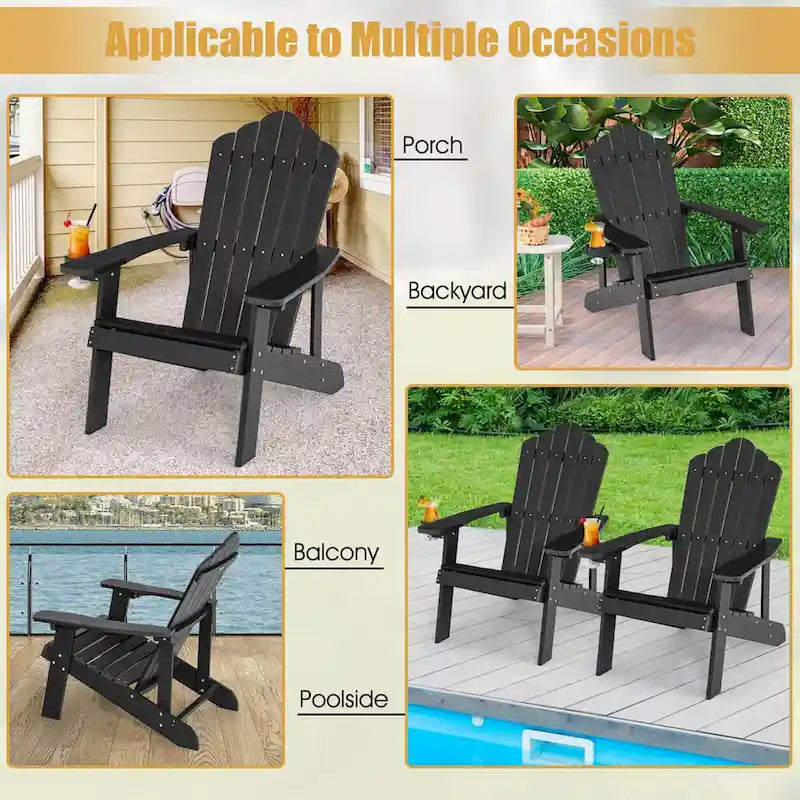 Fauteuil Adirondack Costway HIPS avec porte-gobelet - Voir les détails