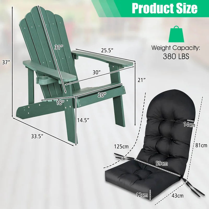 Fauteuil Adirondack Costway HIPS avec porte-gobelet - Voir les détails