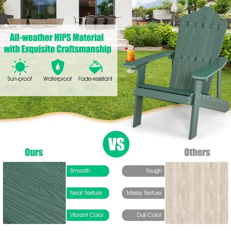 Fauteuil Adirondack Costway HIPS avec porte-gobelet - Voir les détails