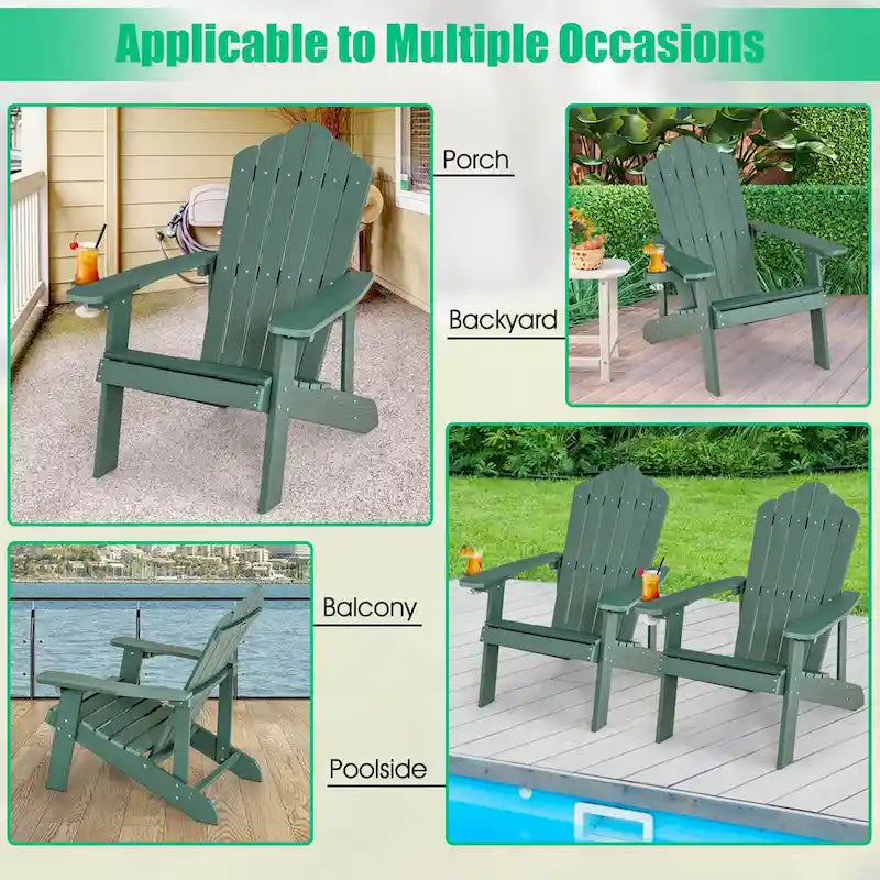 Fauteuil Adirondack Costway HIPS avec porte-gobelet - Voir les détails