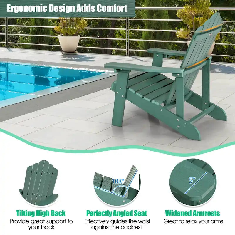 Fauteuil Adirondack Costway HIPS avec porte-gobelet - Voir les détails