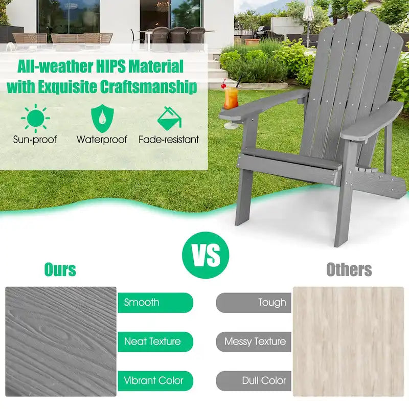 Fauteuil Adirondack Costway HIPS avec porte-gobelet - Voir les détails