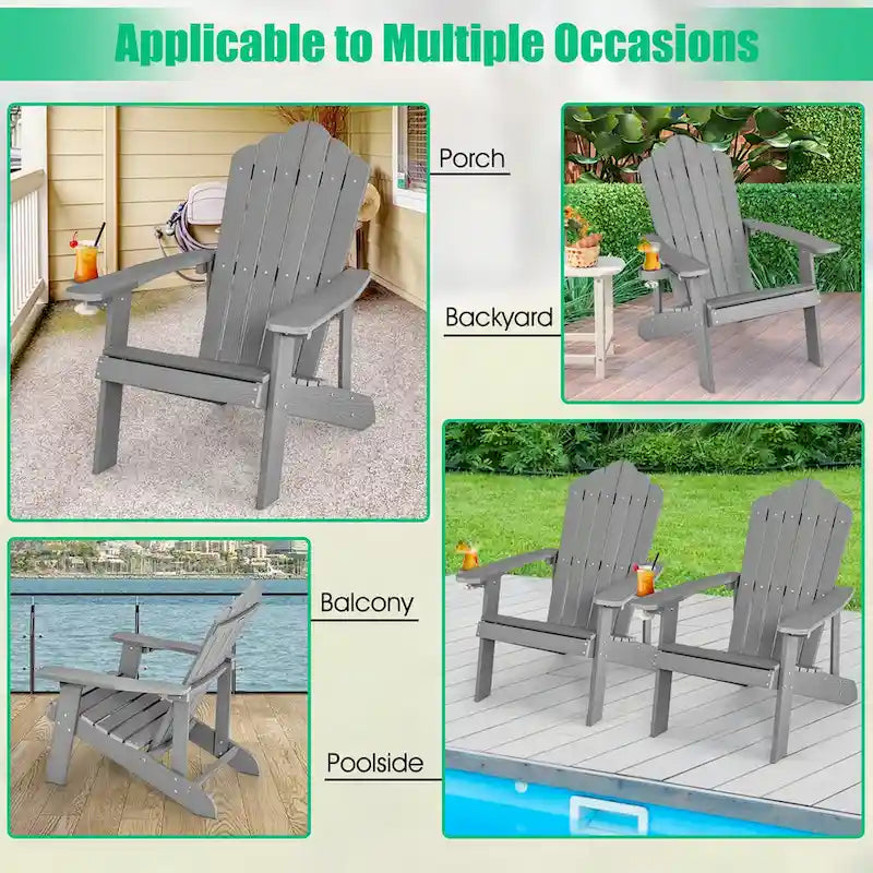 Fauteuil Adirondack Costway HIPS avec porte-gobelet - Voir les détails