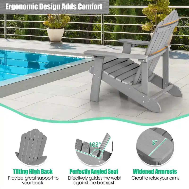 Fauteuil Adirondack Costway HIPS avec porte-gobelet - Voir les détails