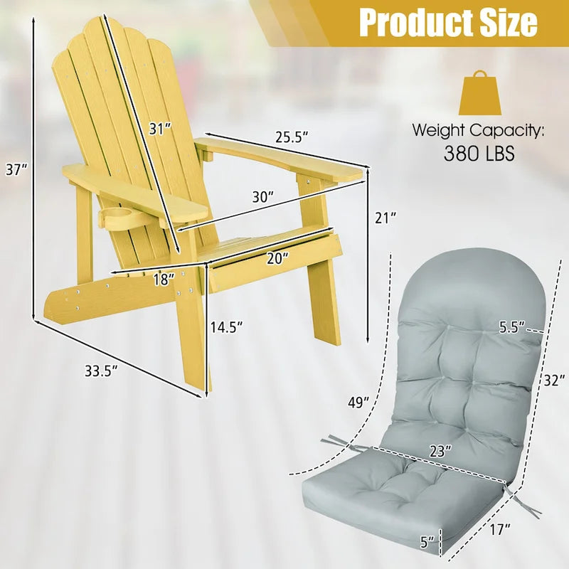 Fauteuil Adirondack Costway HIPS avec porte-gobelet - Voir les détails