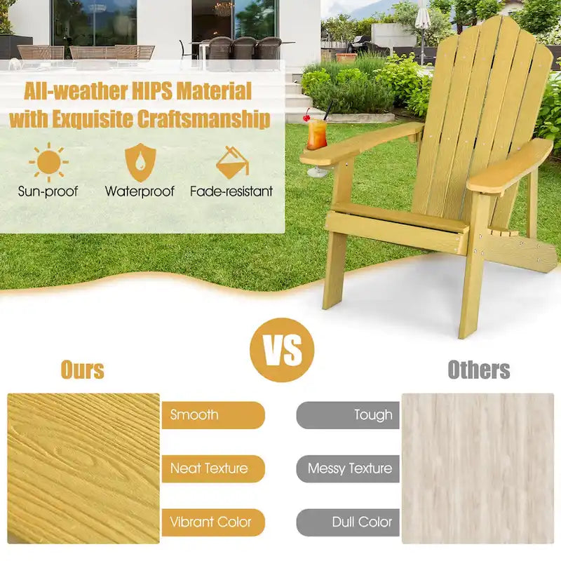 Fauteuil Adirondack Costway HIPS avec porte-gobelet - Voir les détails