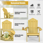 Fauteuil Adirondack Costway HIPS avec porte-gobelet - Voir les détails