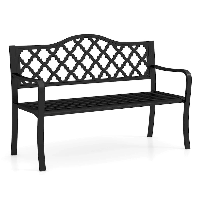 Banc de jardin Costway 50,5 po en métal à lattes pour 2 à 3 personnes - Voir les détails