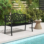Banc de jardin Costway 50,5 po en métal à lattes pour 2 à 3 personnes - Voir les détails