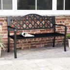Banc de jardin Costway 50,5 po en métal à lattes pour 2 à 3 personnes - Voir les détails