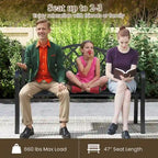 Banc de jardin Costway 50,5 po en métal à lattes pour 2 à 3 personnes - Voir les détails
