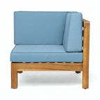 Ensemble de canapé d'extérieur 3 pièces avec table basse, bleu