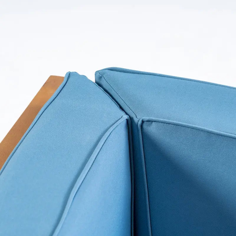 Ensemble de canapé d'extérieur 3 pièces avec table basse, bleu
