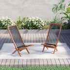 Ensemble de 2 chaises pliantes en bois d'acacia EROMMY - Modèles standard et corde - Idéales pour le jardin, le camping et le balcon.