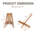 Ensemble de 2 chaises pliantes en bois d'acacia EROMMY - Modèles standard et corde - Idéales pour le jardin, le camping et le balcon.