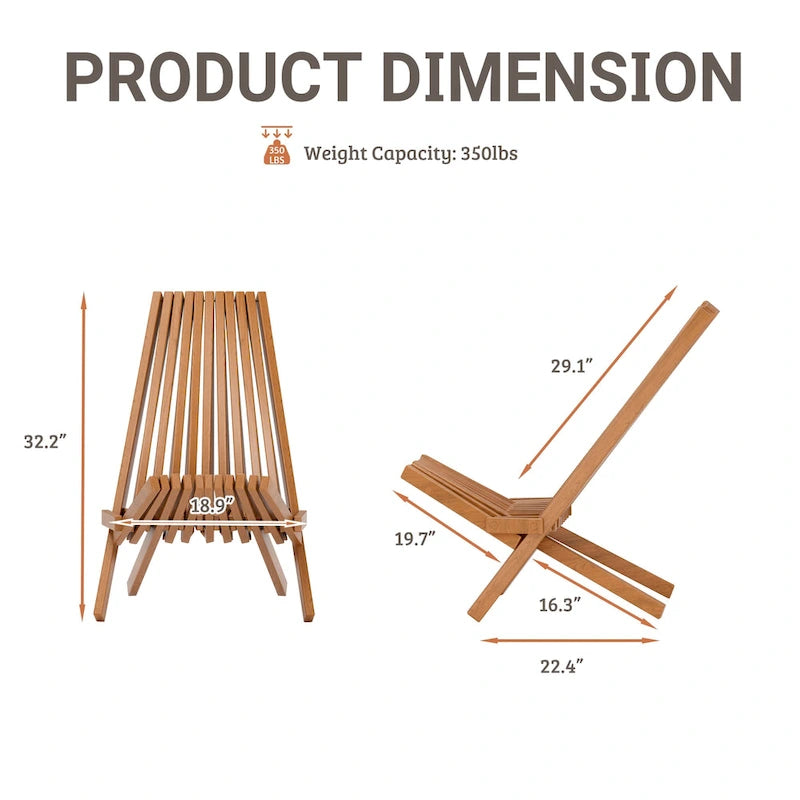 Ensemble de 2 chaises pliantes en bois d'acacia EROMMY - Modèles standard et corde - Idéales pour le jardin, le camping et le balcon.
